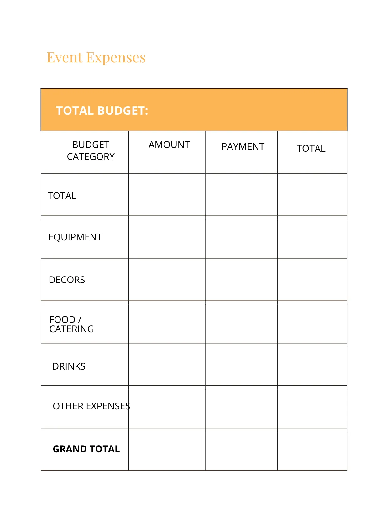 Free Event Planner Template to Edit Online