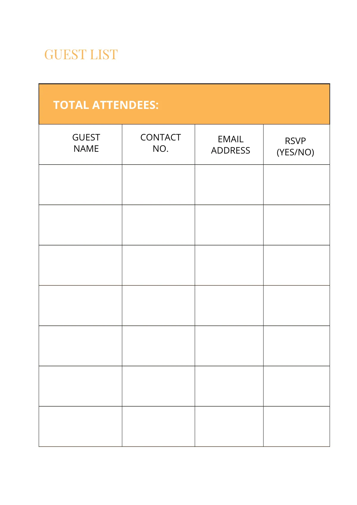 Free Event Planner Template to Edit Online