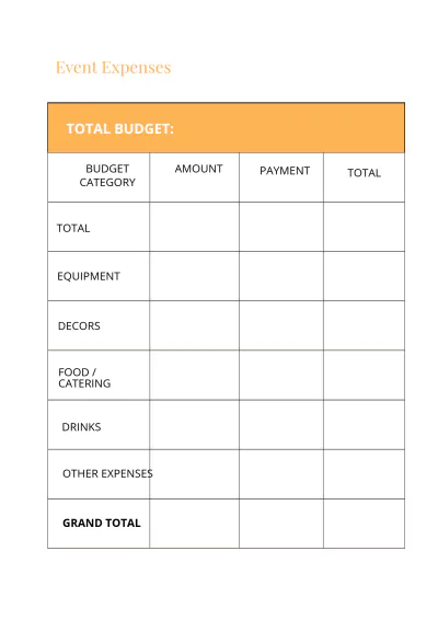Free Event Planner Template to Edit Online