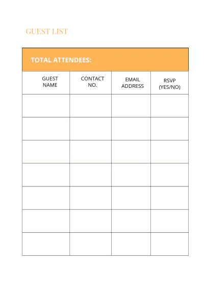 Free Event Planner Template to Edit Online