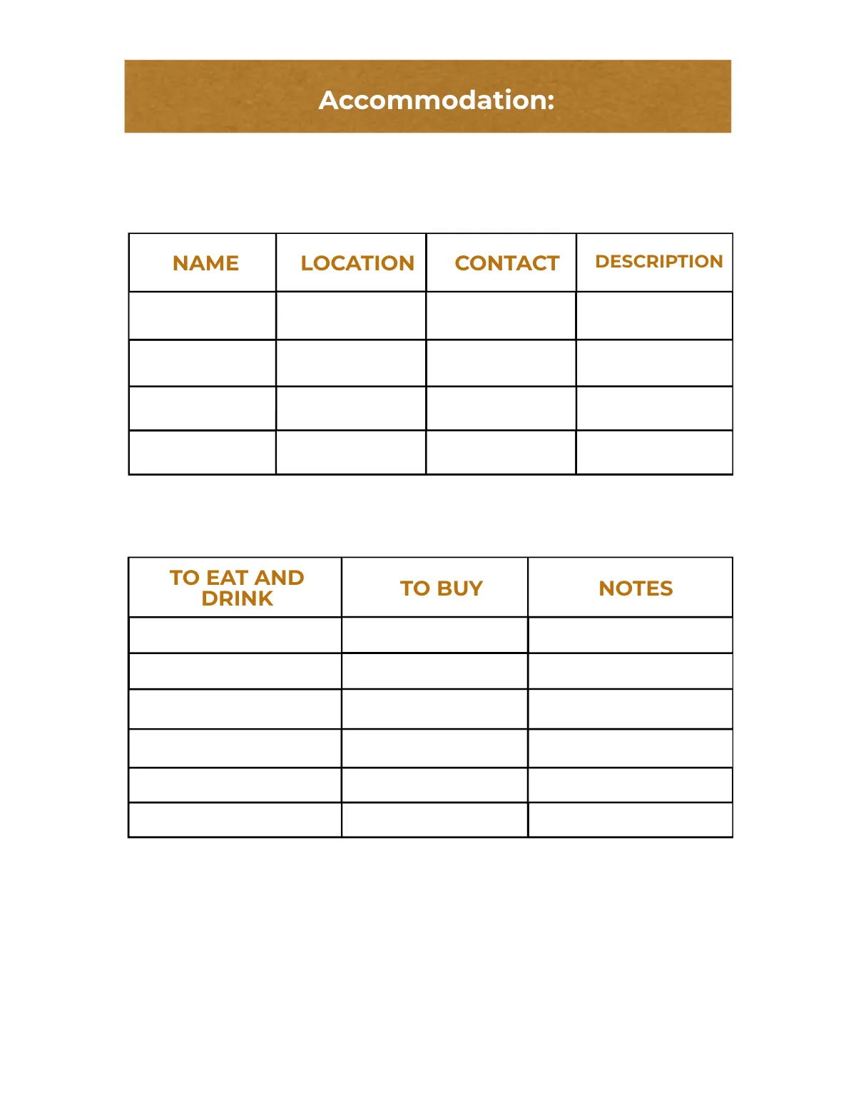 Free Trip Planner Template to Edit Online