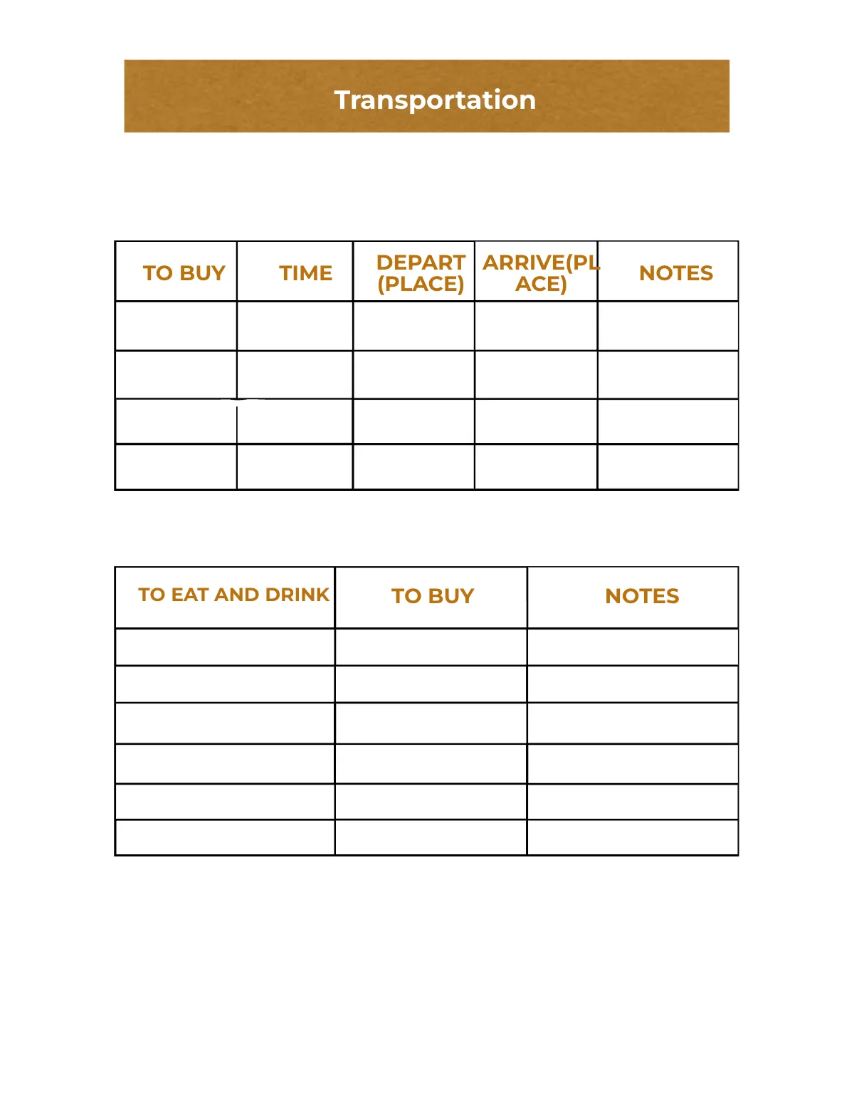 Free Trip Planner Template to Edit Online