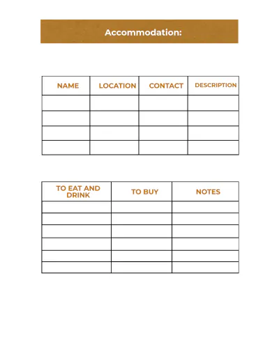 Free Trip Planner Template to Edit Online
