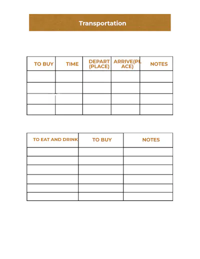 Free Trip Planner Template to Edit Online