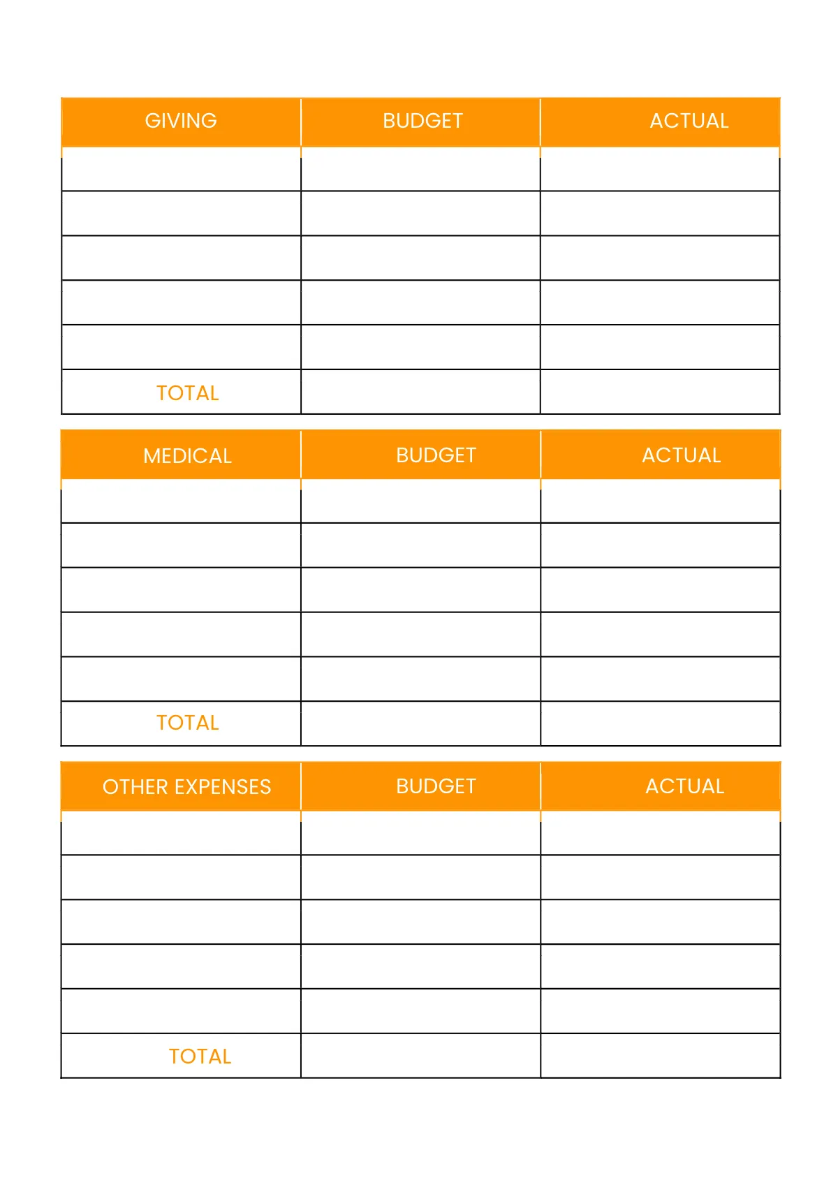 Free Blank Budget Planner Template to Edit Online
