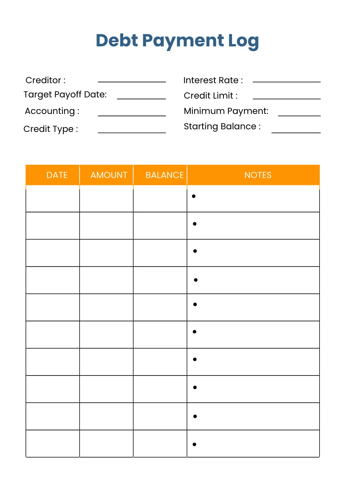 Free Blank Budget Planner Template to Edit Online
