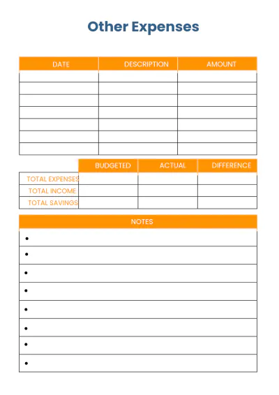 Free Blank Budget Planner Template to Edit Online