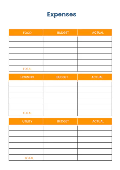 Free Blank Budget Planner Template to Edit Online