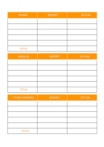 Free Blank Budget Planner Template to Edit Online