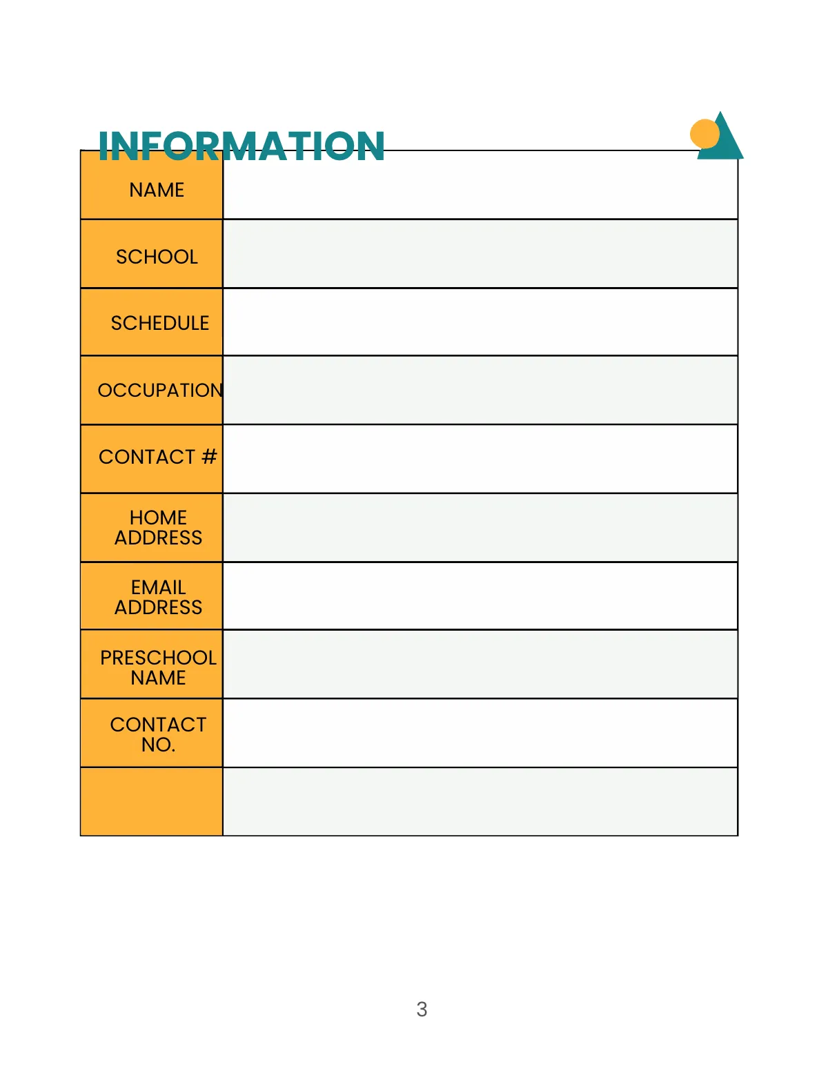Free Preschool Lesson Planner Template to Edit Online