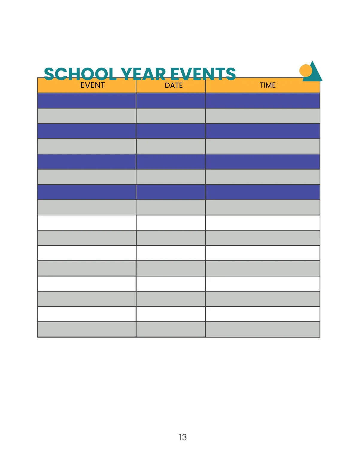 Free Preschool Lesson Planner Template to Edit Online