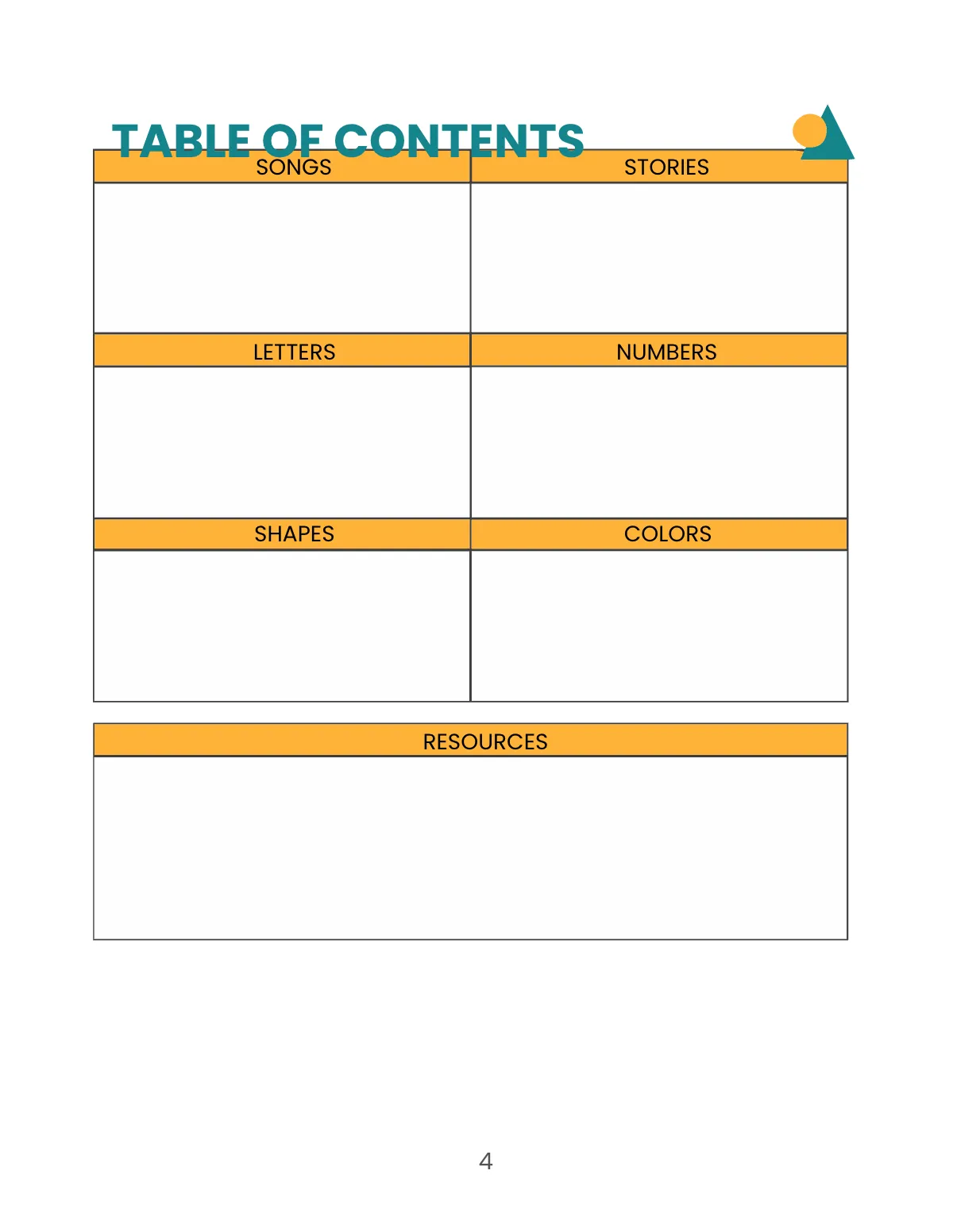 Free Preschool Lesson Planner Template to Edit Online
