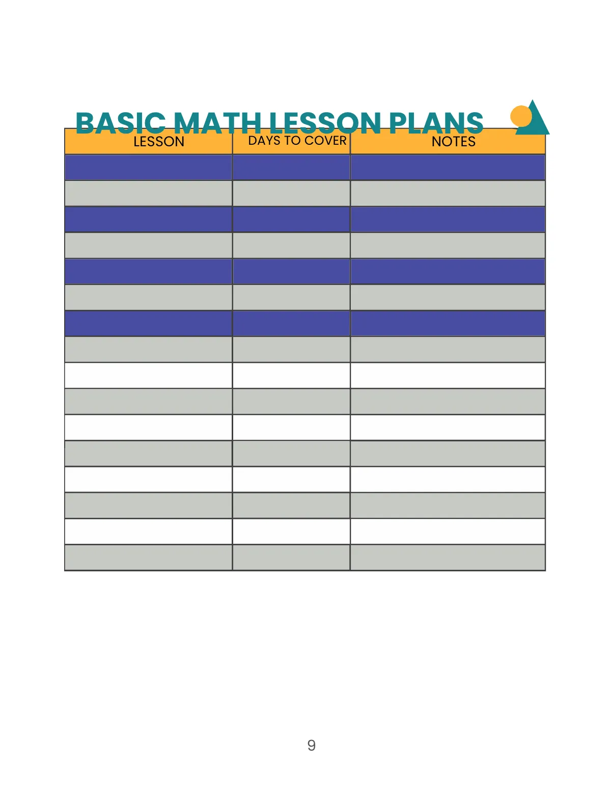 Free Preschool Lesson Planner Template to Edit Online