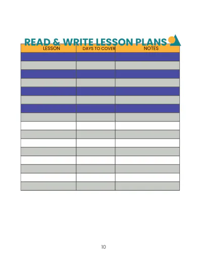 Free Preschool Lesson Planner Template to Edit Online