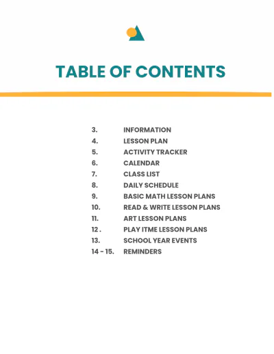 Free Preschool Lesson Planner Template to Edit Online