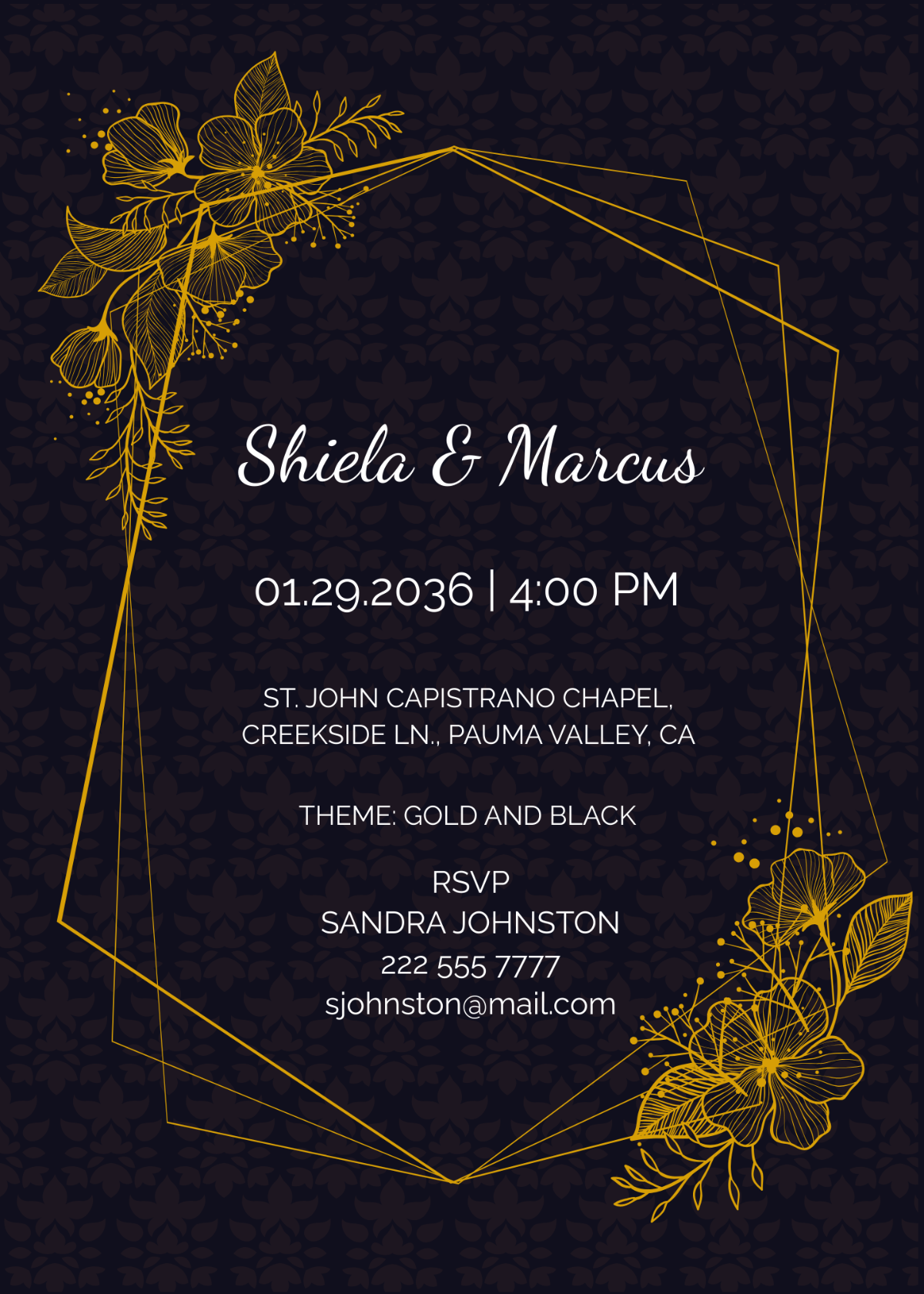 Gold Wedding Invitation Suite Template - Edit Online & Download