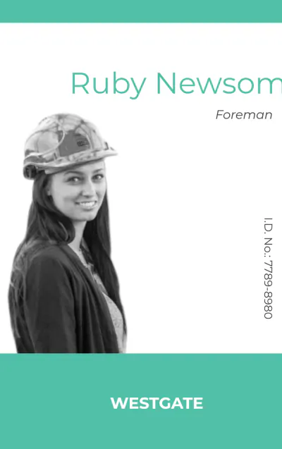 Free Blank Construction ID Card Template to Edit Online
