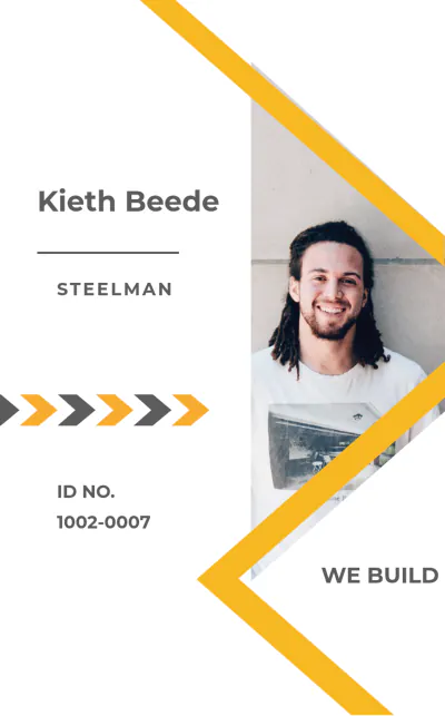 Free Basic Construction ID Card Template to Edit Online