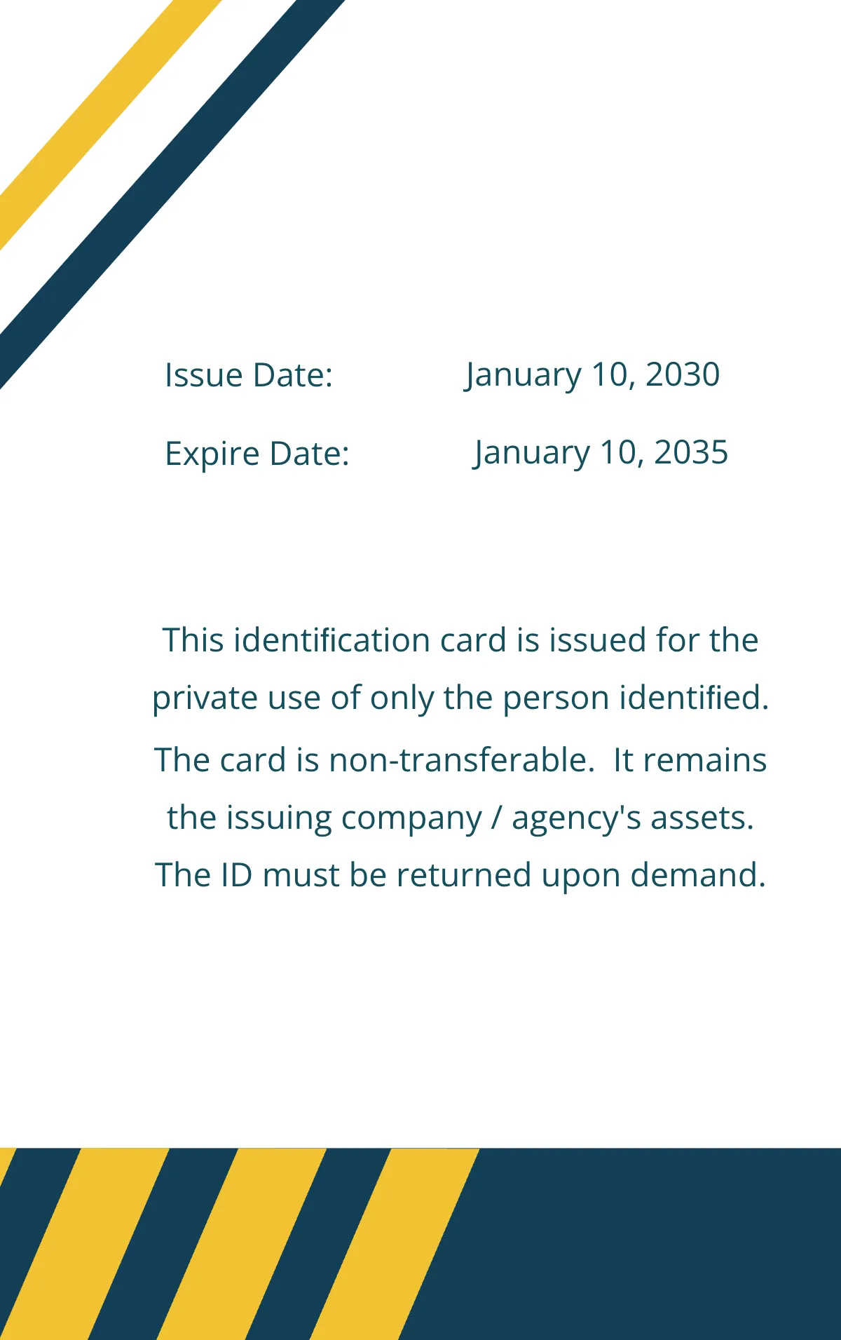 Free Sample Construction ID Card Template to Edit Online