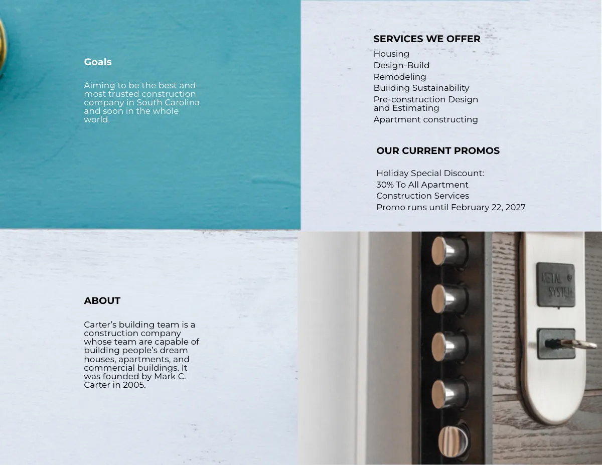 Free Apartment Construction Bi-Fold Brochure Template to Edit Online