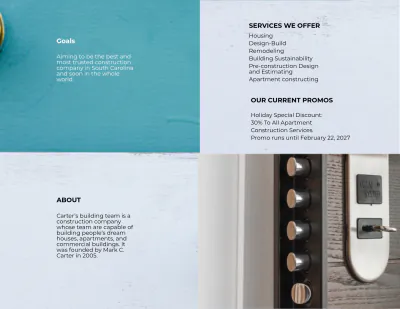 Free Apartment Construction Bi-Fold Brochure Template to Edit Online
