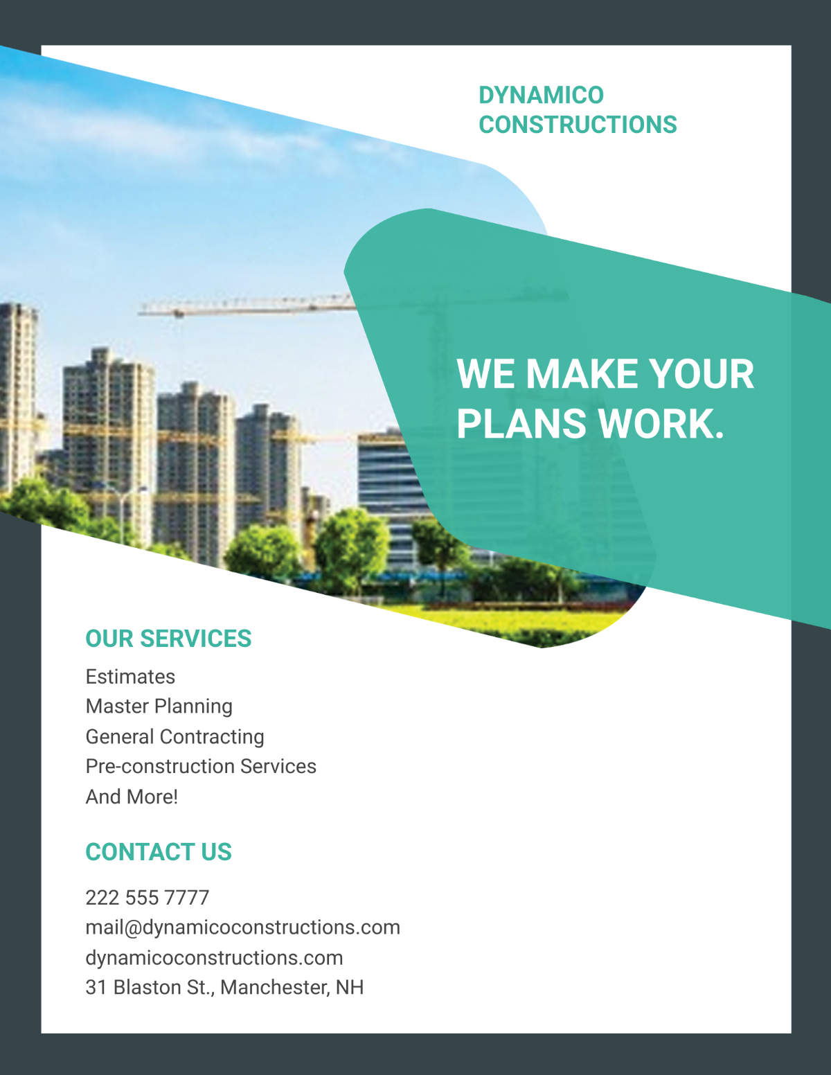 Construction Company Flyer Template - Edit Online & Download