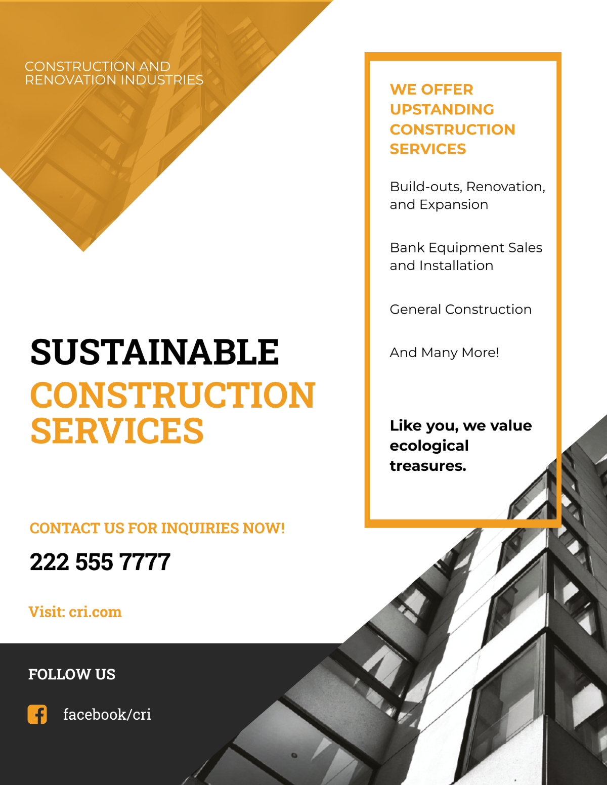 Free Construction & Renovation Flyer Template