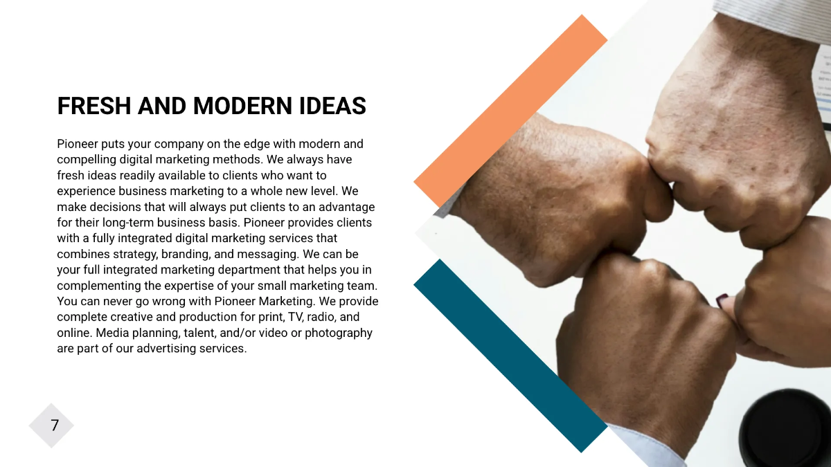 Free Marketing Agency Presentation Template to Edit Online