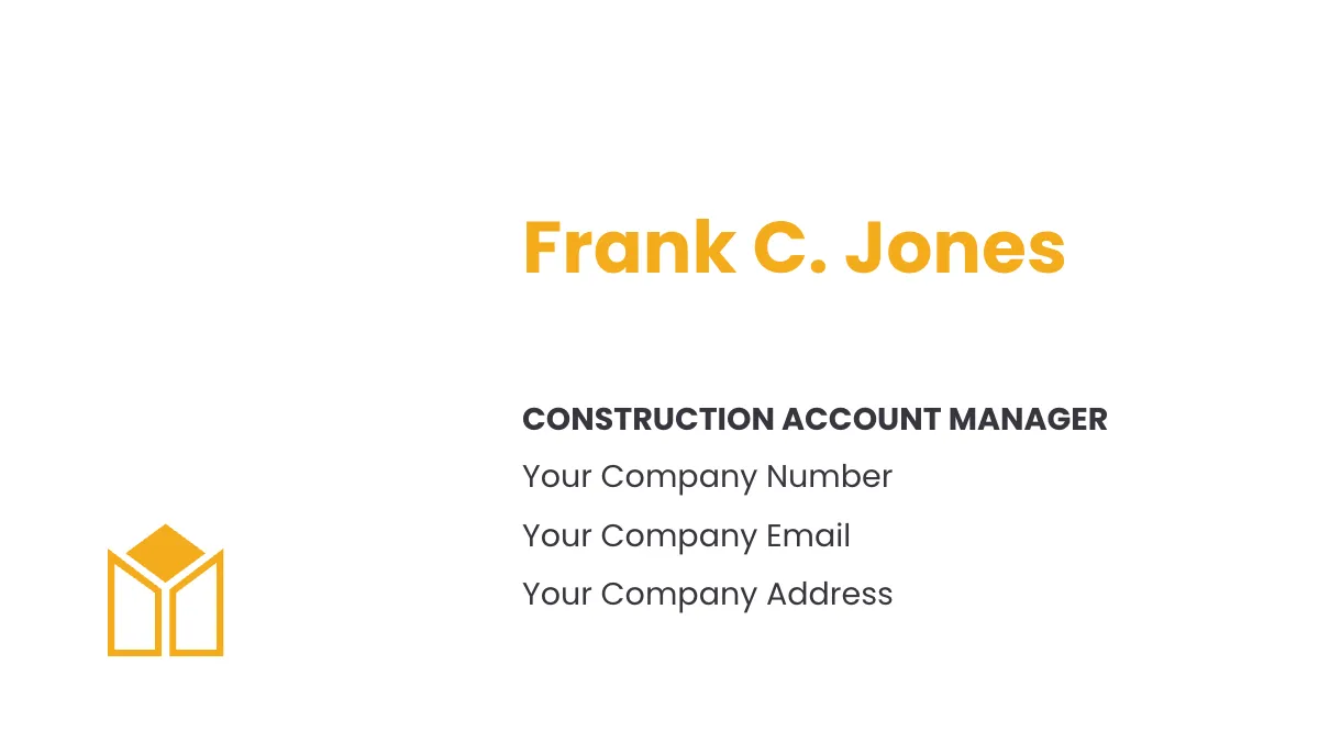 Free Construction Company Business Card Template to Edit Online