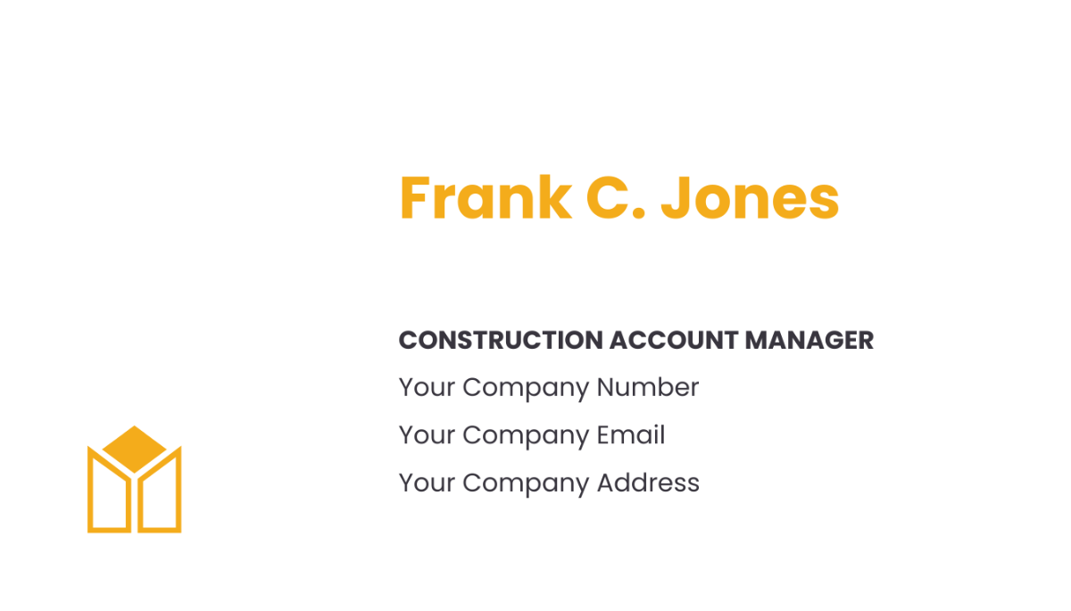 Free Construction Company Business Card Template