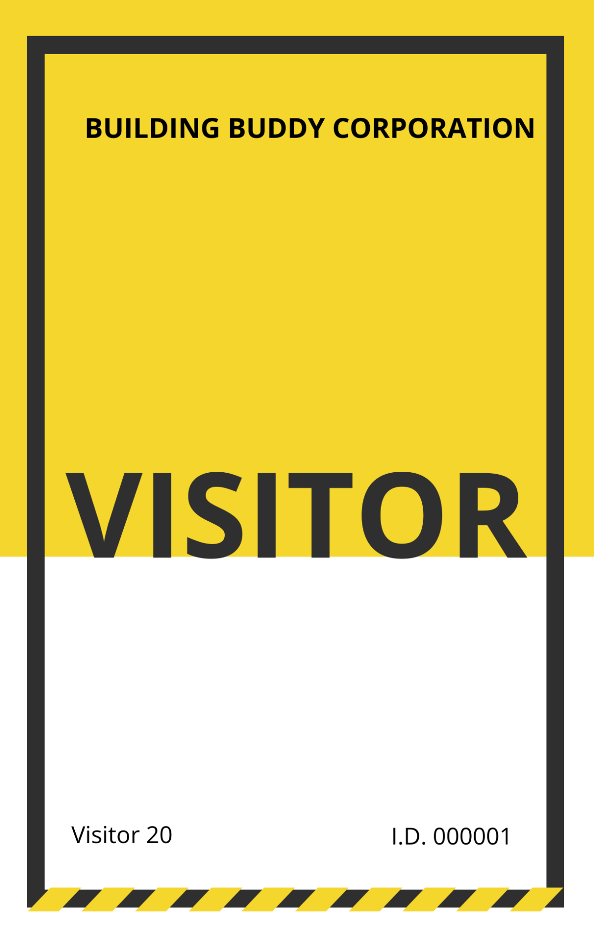 Free Construction Visitor ID Card Template
