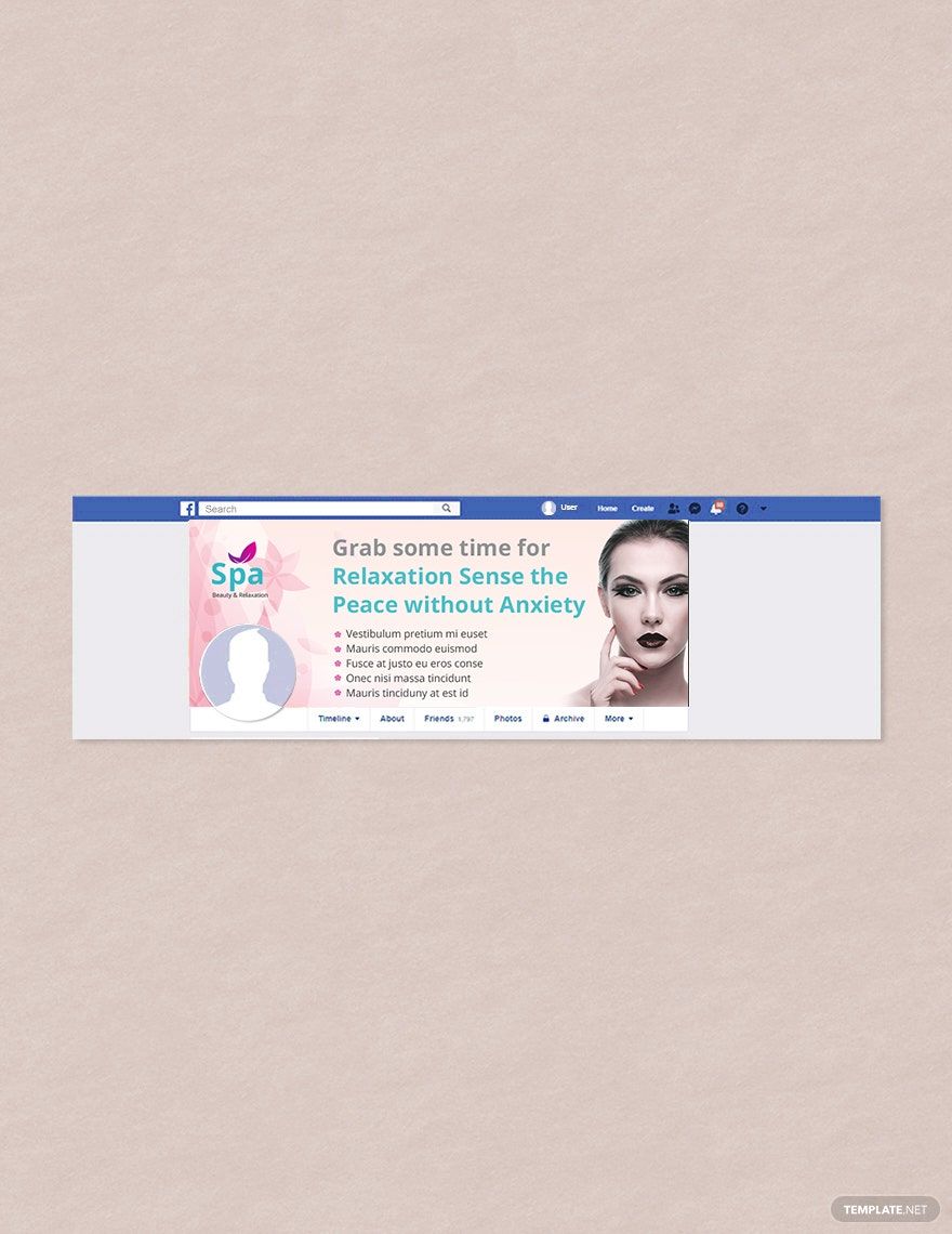 Spa Facebook Cover Page Template