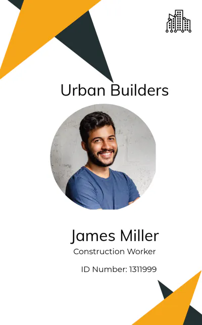 Free Construction Worker ID Card Template to Edit Online