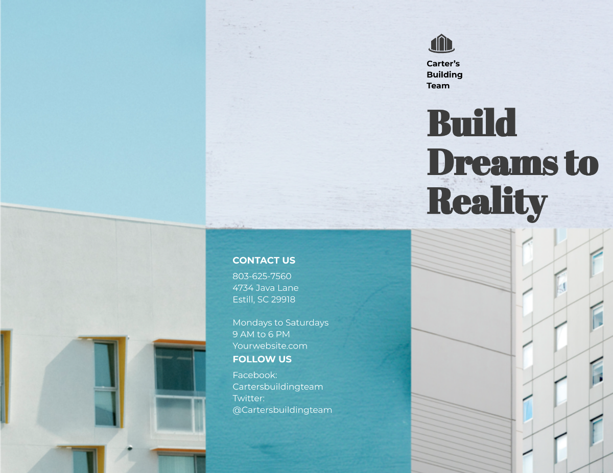 Free Apartment Construction Tri-Fold Brochure Template