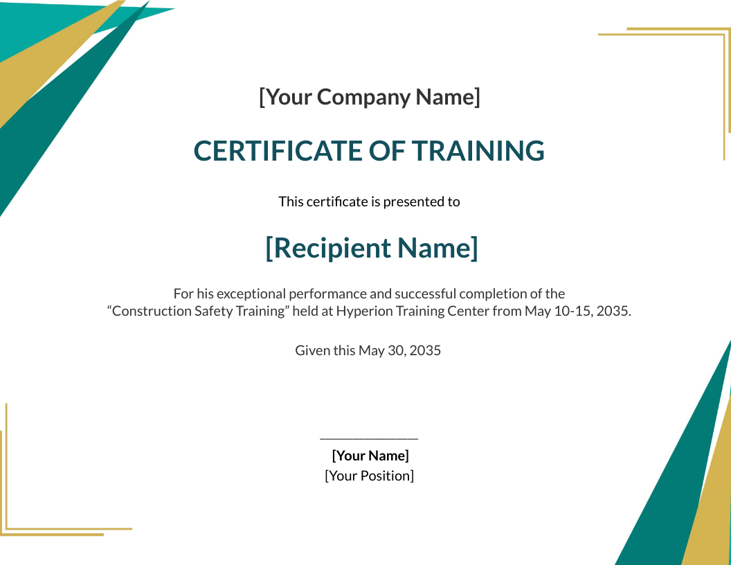 Construction Safety Training Certificate