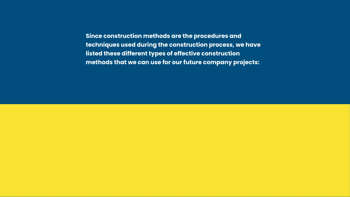 Free Construction Methodology Presentation Template to Edit Online