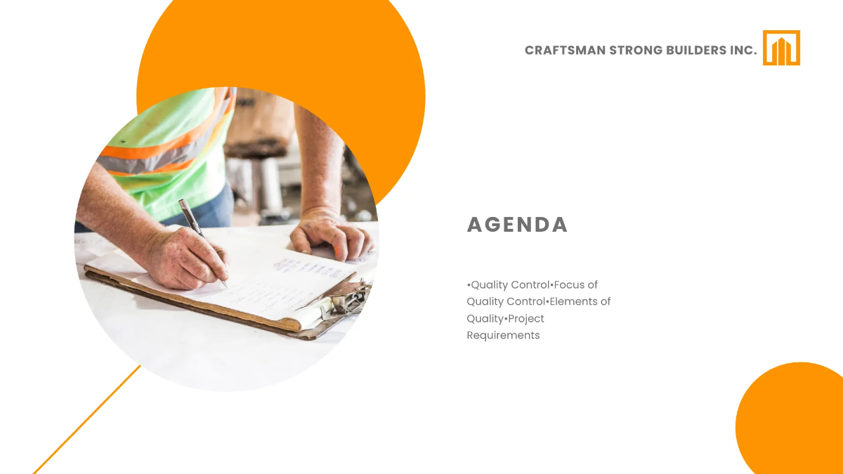 Free Construction Quality Control Presentation Template to Edit Online