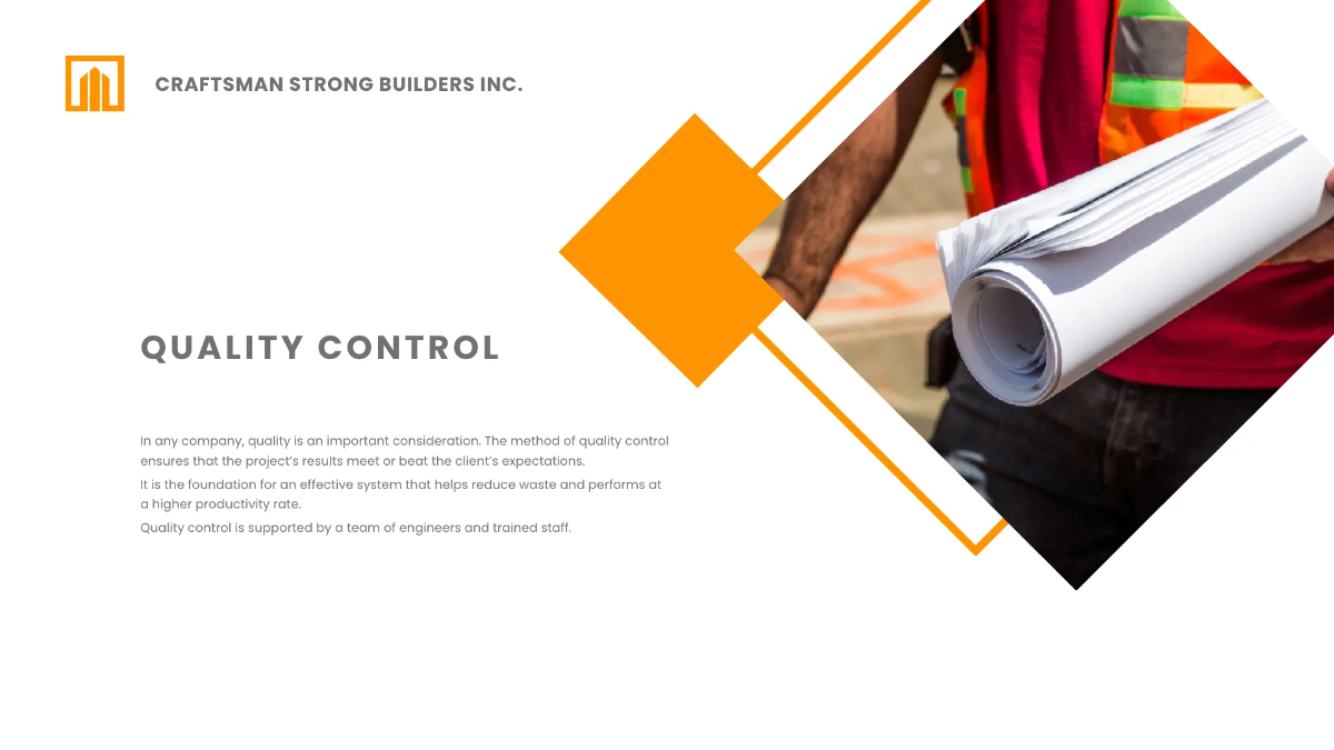 Free Construction Quality Control Presentation Template to Edit Online