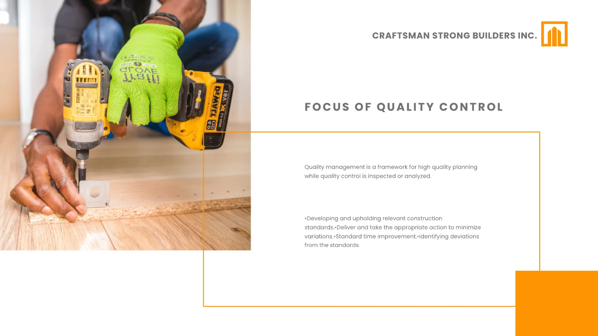 Free Construction Quality Control Presentation Template to Edit Online