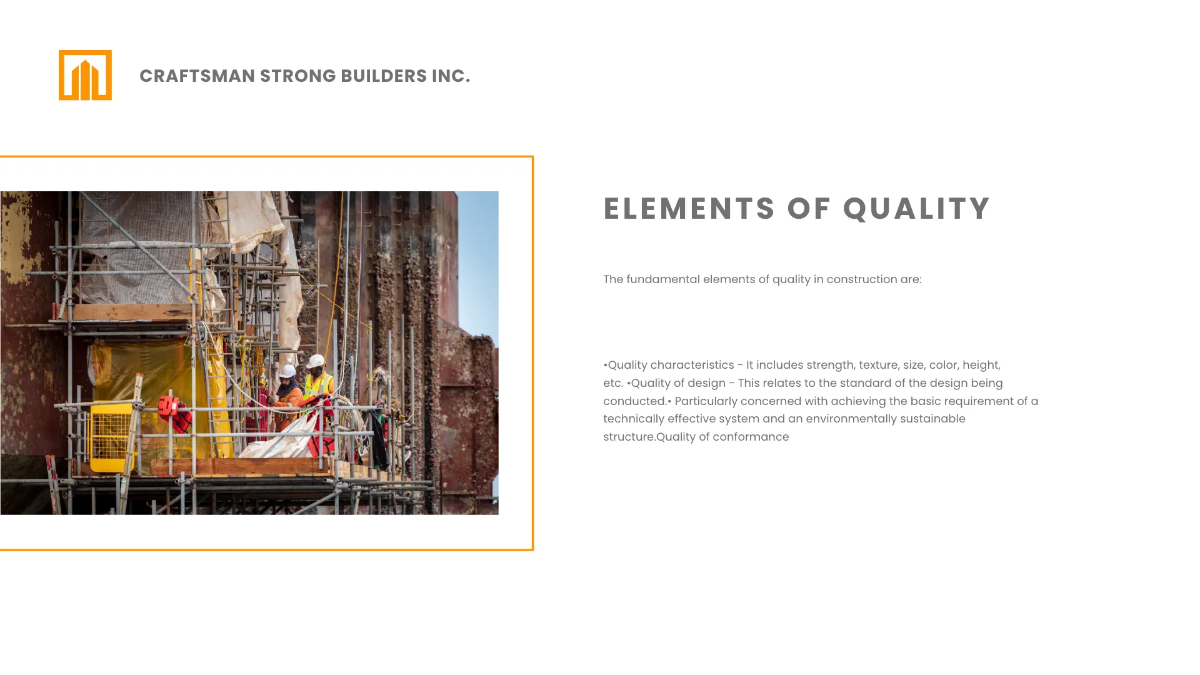Free Construction Quality Control Presentation Template to Edit Online