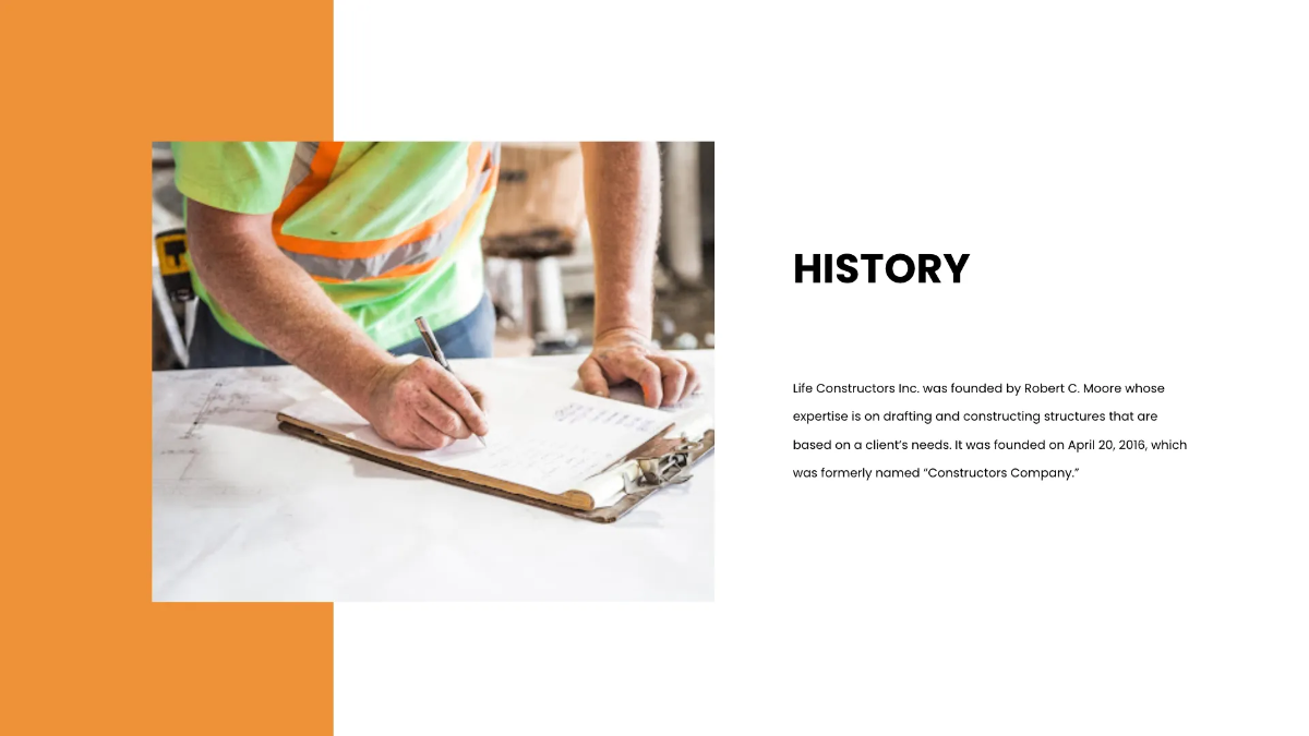 Free Construction Company Presentation Template to Edit Online
