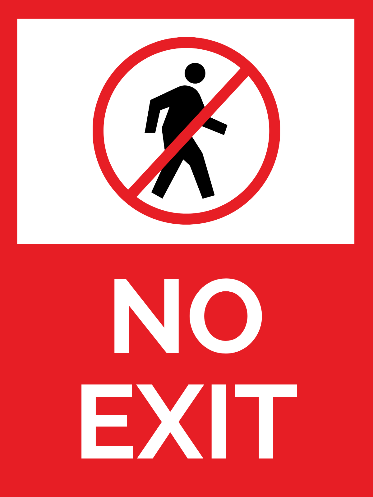 No Exit Signs Printable