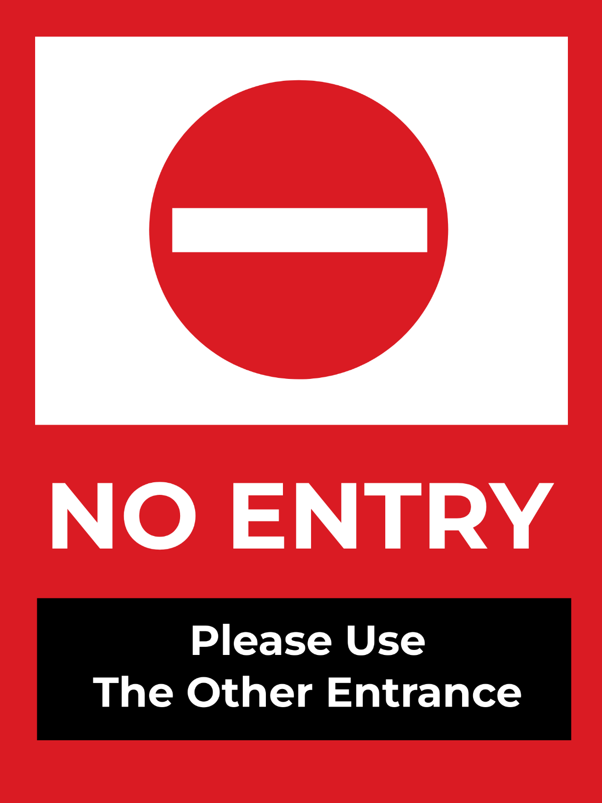 No Entry Sign Template