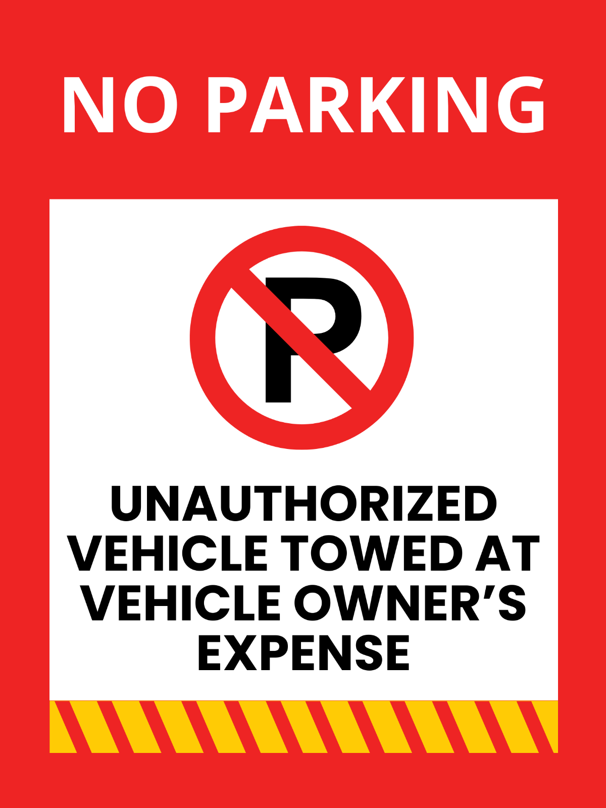 Construction Site Parking Sign Template