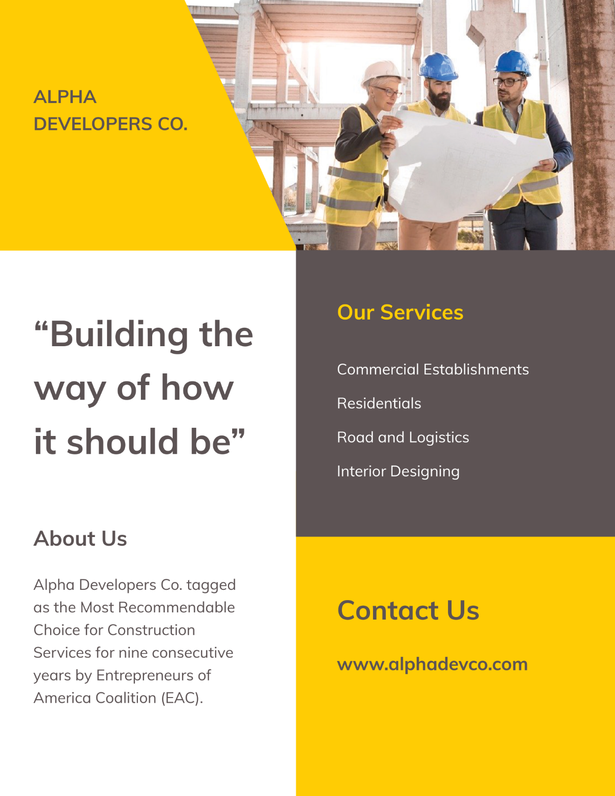 Construction Advertising Leaflet Template