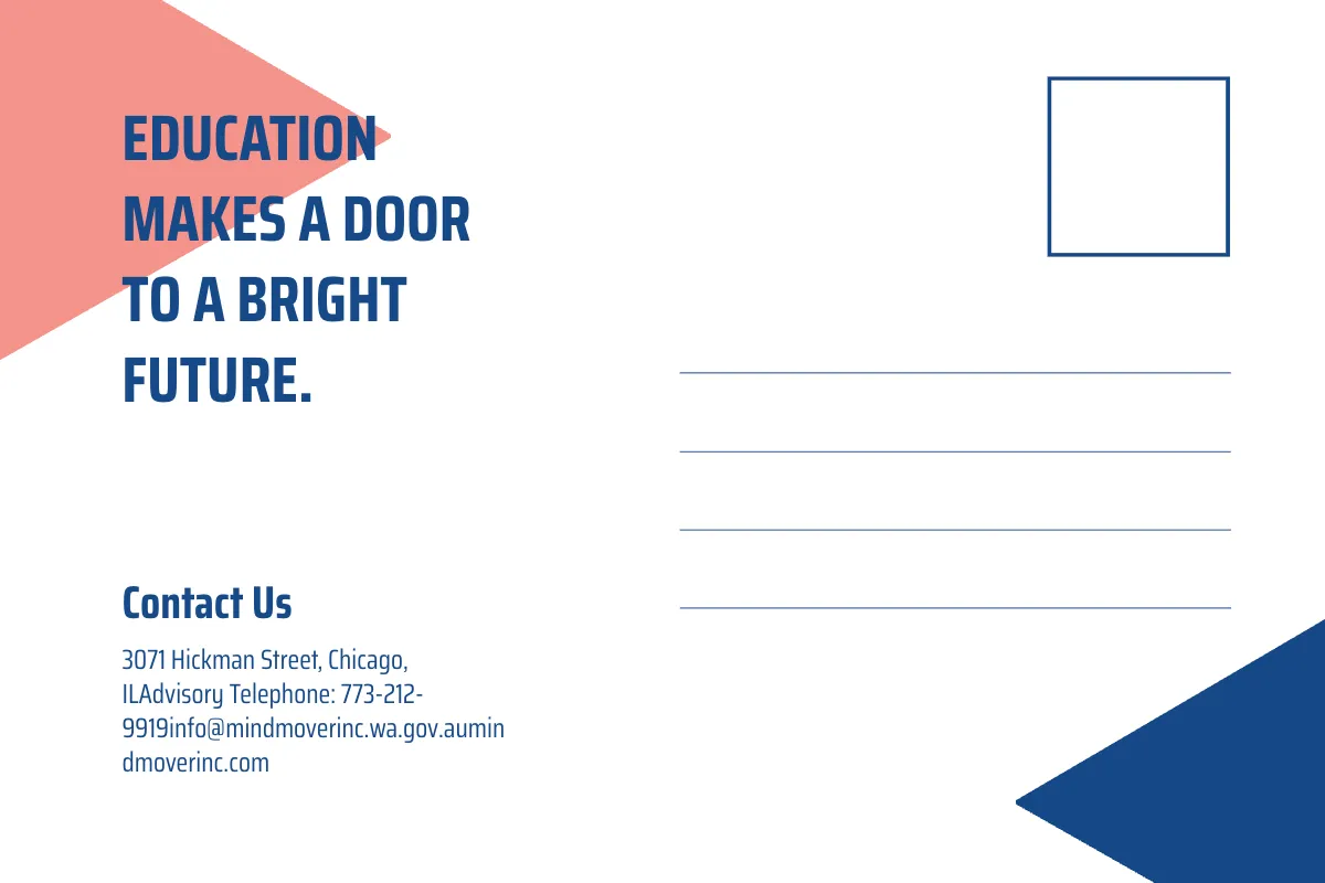 Free Education Postcard Template to Edit Online