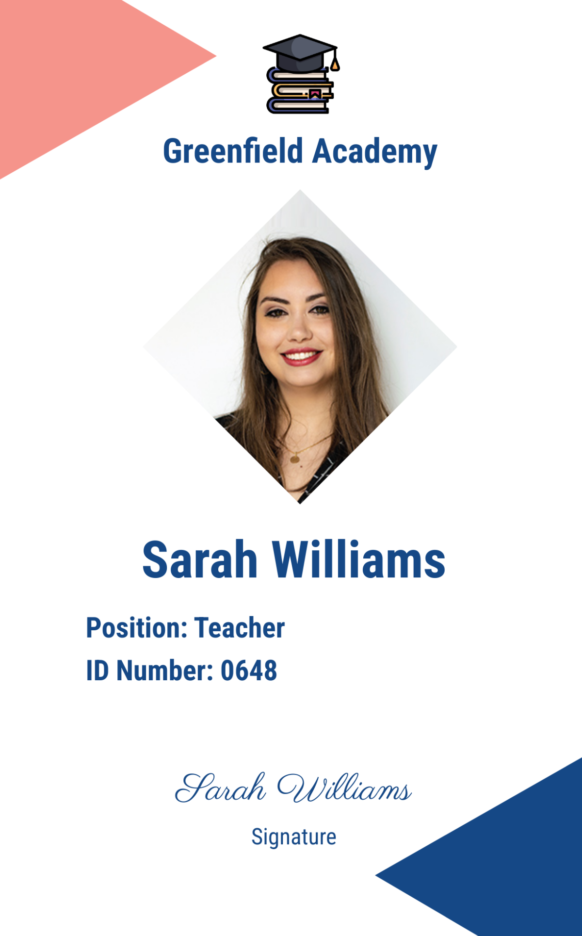 Free Education ID Card Template Edit Online Download Template