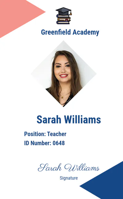 Free Education ID Card Template to Edit Online