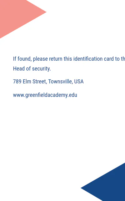 Free Education ID Card Template to Edit Online