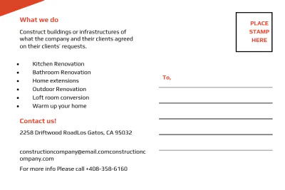 Free Construction Company Postcard Template to Edit Online